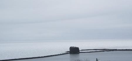 北海道網走市に接岸した流氷＝２月１７日（網走地方気象台提供）