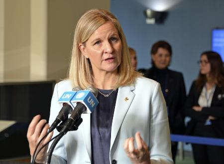 ＩＯＣのコベントリー会長＝１１月、ニューヨーク（共同）