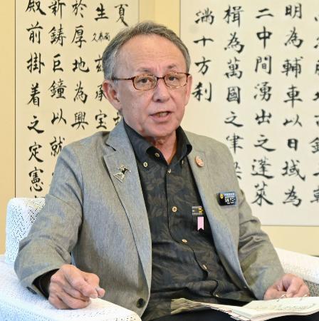 沖縄県の玉城デニー知事＝２０２５年１２月、沖縄県庁