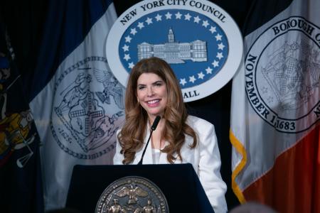 米ニューヨーク市議会のジュリー・メニン議長（同市議会提供）