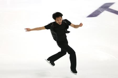 　全米選手権の男子ＳＰで２位につけた樋渡知樹＝８日（ゲッティ＝共同）