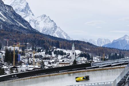 　ミラノ・コルティナ冬季五輪ボブスレー会場のコルティナ・スライディングセンター＝コルティナダンペッツォ（共同）