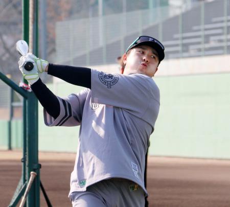 打撃練習するＤｅＮＡ・佐野＝岡山県倉敷市