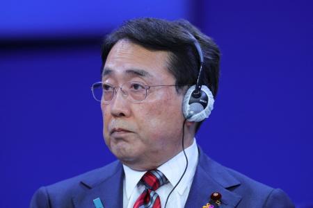 世界経済フォーラム年次総会（ダボス会議）に出席した赤沢亮正経済産業相＝２０日、スイス東部ダボス（ロイター＝共同）