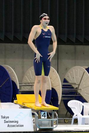女子５０メートルバタフライの「スキンレース」に臨む池江璃花子＝東京アクアティクスセンター