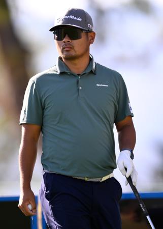 最終ラウンドに臨む久常＝２５日、米カリフォルニア州ラキンタ（ゲッティ＝共同）