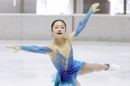 女子フリー　演技する中京大中京・島田麻央＝宇都宮市スケートセンター