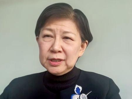 ３０日、オンラインイベントで発言する国連軍縮担当上級代表の中満泉事務次長（共同）