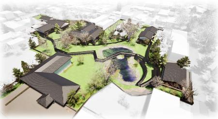 近鉄・都ホテルズと東大寺が建設すると発表した宿泊施設のイメージ図