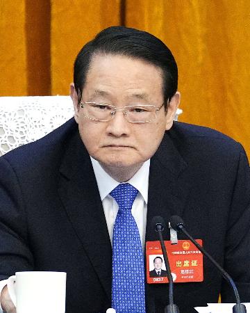 　２０２４年３月、全人代の分科会に臨む浙江省の易煉紅氏＝北京（共同）