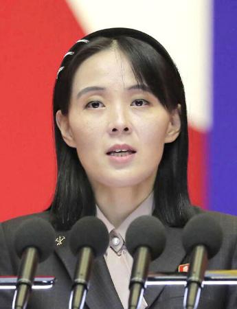 北朝鮮の金与正朝鮮労働党副部長（朝鮮通信＝共同）