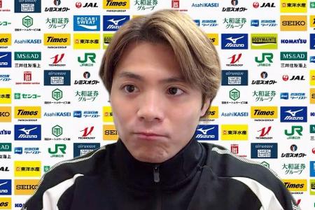 　オンラインで取材に応じる柔道男子６６キロ級の阿部一二三＝１８日