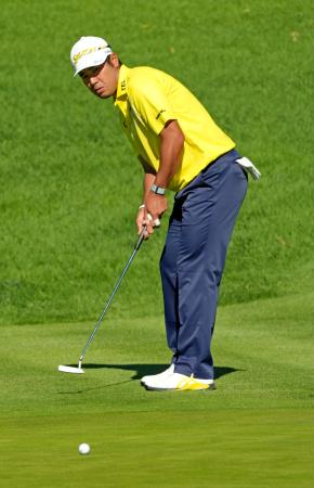 最終ラウンド、通算６アンダーで２８位の松山英樹＝リビエラＣＣ（共同）