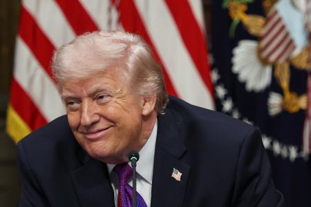 トランプ米大統領=4日、ワシントン(ゲッティ=共同)