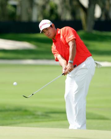 第１ラウンド、２アンダーで１８位の松山英樹＝ベイヒル・クラブ（共同）