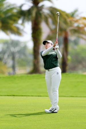 第３ラウンド、通算８アンダーで４位に浮上した竹田麗央＝ブルーベイＧＣ（ゲッティ＝共同）