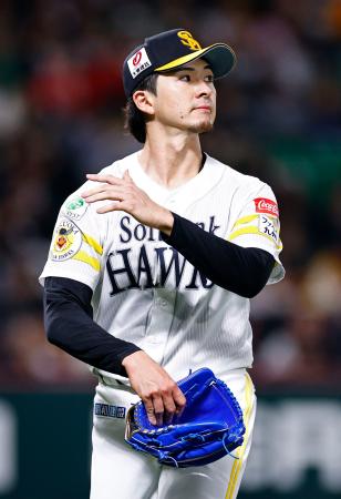 　７回途中１失点だったソフトバンク・上沢＝みずほペイペイドーム