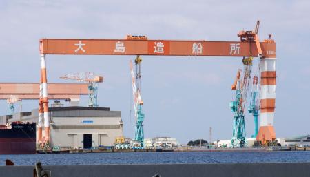 　大島造船所香焼工場＝１０日、長崎市