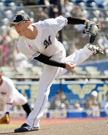 ５回無失点の力投を見せたロッテ先発の田中＝ＺＯＺＯマリン