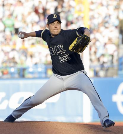 ６回無失点と好投したオリックス先発の九里＝神宮