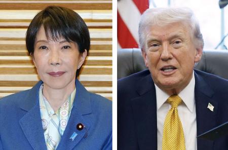 高市早苗首相、トランプ米大統領（ゲッティ＝共同）
