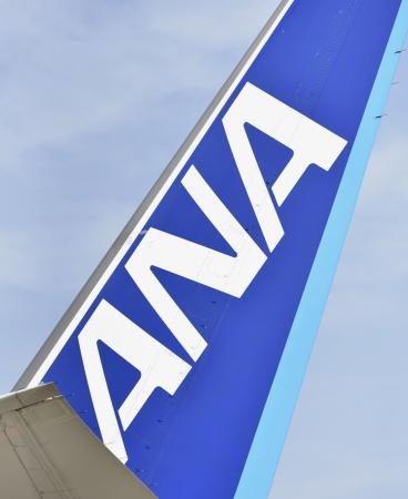 全日空機の垂直尾翼