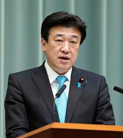 記者会見する木原官房長官＝２５日午前、首相官邸