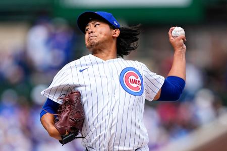 　ナショナルズ戦に先発で今季初登板したカブス・今永。６回途中４失点で負け投手となった＝シカゴ（共同）