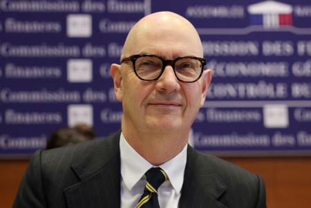 G7議長国フランスのレスキュール経済・財務相=24日、パリ(ロイター=共同)