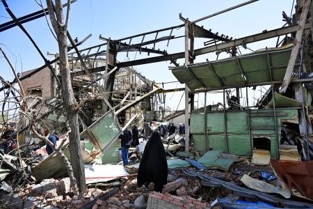 米イスラエルの攻撃を受け、激しく損壊したイラン・テヘランの大学施設=4日(共同)