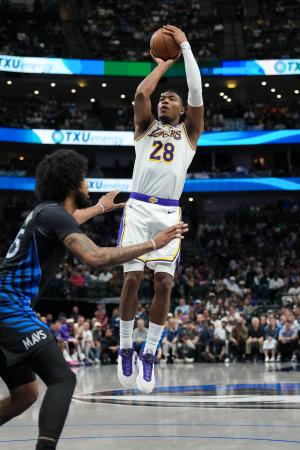 ２１得点、７リバウンドだったレーカーズの八村塁＝５日、ダラス（ＮＢＡＥ・ゲッティ＝共同）