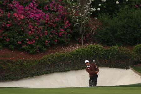 練習ラウンドを行う松山英樹＝７日（ゲッティ＝共同）