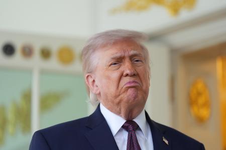 　トランプ米大統領＝１３日、ワシントン（ＡＰ＝共同）