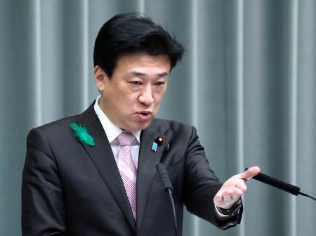 記者会見する木原官房長官＝２０日午前、首相官邸