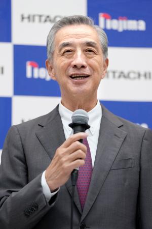 　記者会見するノジマの野島広司社長＝２１日午後、東京都中央区