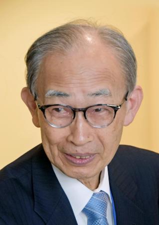 ＮＰＴ再検討会議での演説を終え、取材に応じる被団協事務局長の浜住治郎さん＝１日、米ニューヨーク（共同）