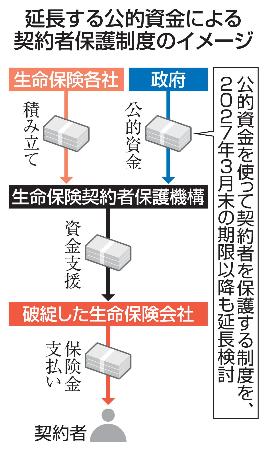 延長する公的資金による契約者保護制度のイメージ