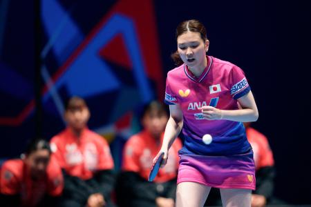 女子準決勝のドイツ戦でガッツポーズする橋本帆乃香=ロンドン(AP=共同)
