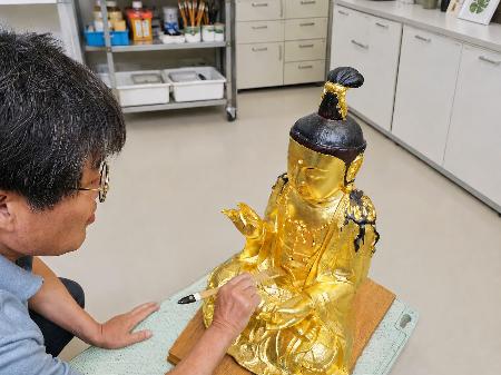 韓国・瑞山の浮石寺に置かれる仏像のレプリカ（忠清南道歴史文化研究院提供・共同）