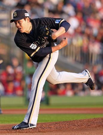 楽天戦に先発したオリックス・九里＝弘前