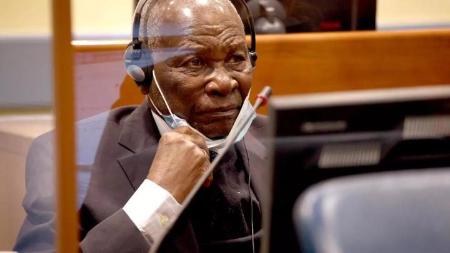 ルワンダ大虐殺のフェリシアン・カブガ被告=2023年、オランダ・ハーグ(国際刑事裁判所提供、ゲッティ=共同)