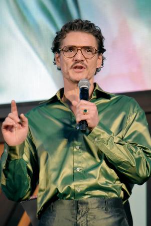 「スター・ウォーズ」の新作映画公開に合わせたイベントで話すペドロ・パスカル=東京都港区
