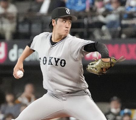 日本ハム戦に先発し、６回無失点で今季初勝利を挙げた巨人・西舘＝エスコンフィールド