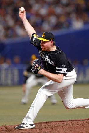 ６回途中１失点で４勝目を挙げたソフトバンクのスチュワート＝バンテリンドーム
