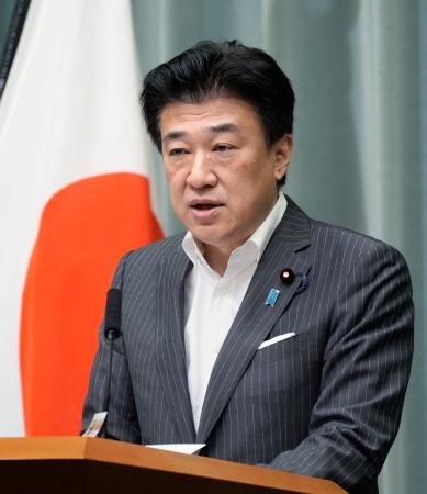 記者会見する木原官房長官＝８日午前、首相官邸
