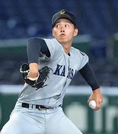 　北海学園大戦に先発した関大・米沢＝東京ドーム