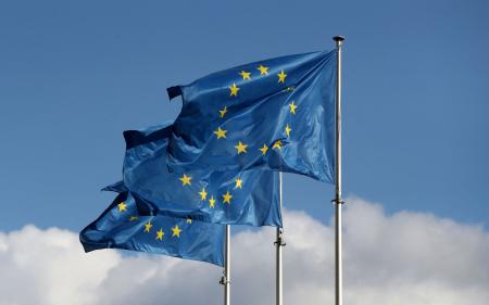 ＥＵの旗＝ブリュッセル（ロイター＝共同）