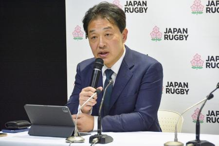 　日本ラグビー協会の岩渕健輔専務理事＝２０２６年１月１４日、東京都港区