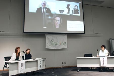 国会内で開かれた、一般社団法人「Ｓｐｒｉｎｇ」の集会＝１８日午後
