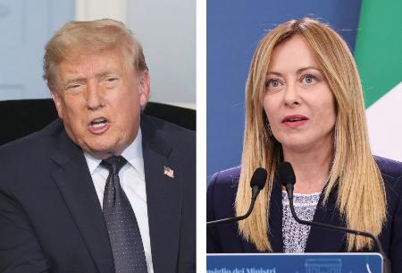 　トランプ米大統領（ＡＰ＝共同）、イタリアのメローニ首相